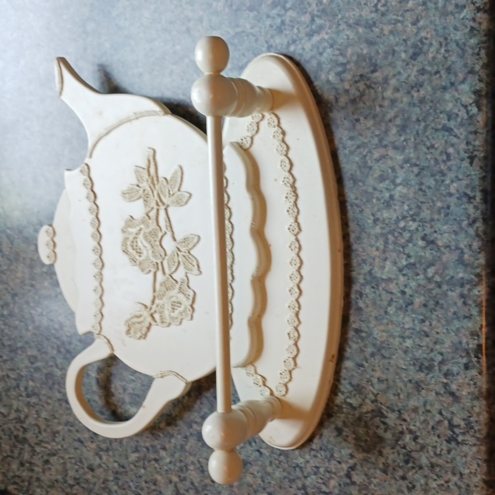 Kitchen Wooden TeaPot Dish Towel hanger.